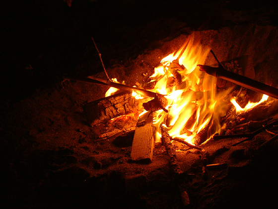 焚き火の炎